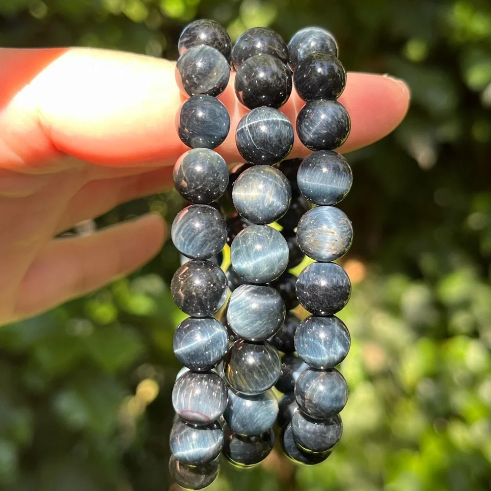 9mm blue tiger eye stretchable bracelet‎